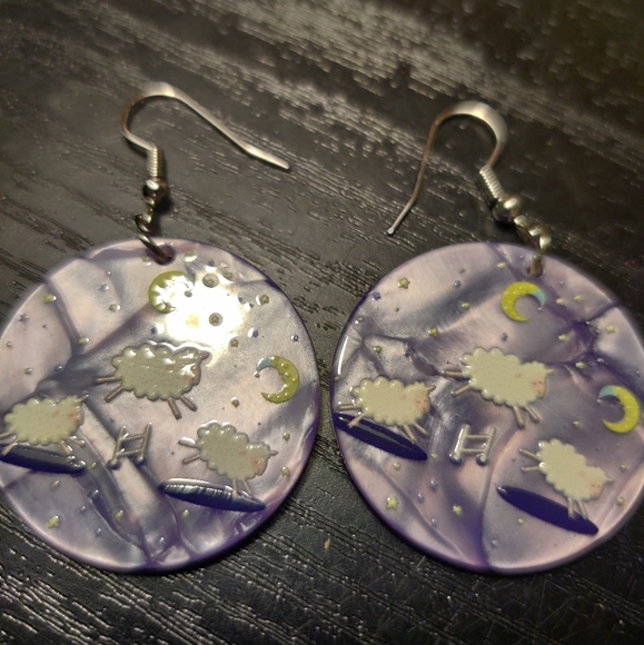NEW Moon Sheep Night Farm Twilight Cloud Dangle Drop Charm Celestial - Picture 2 of 5